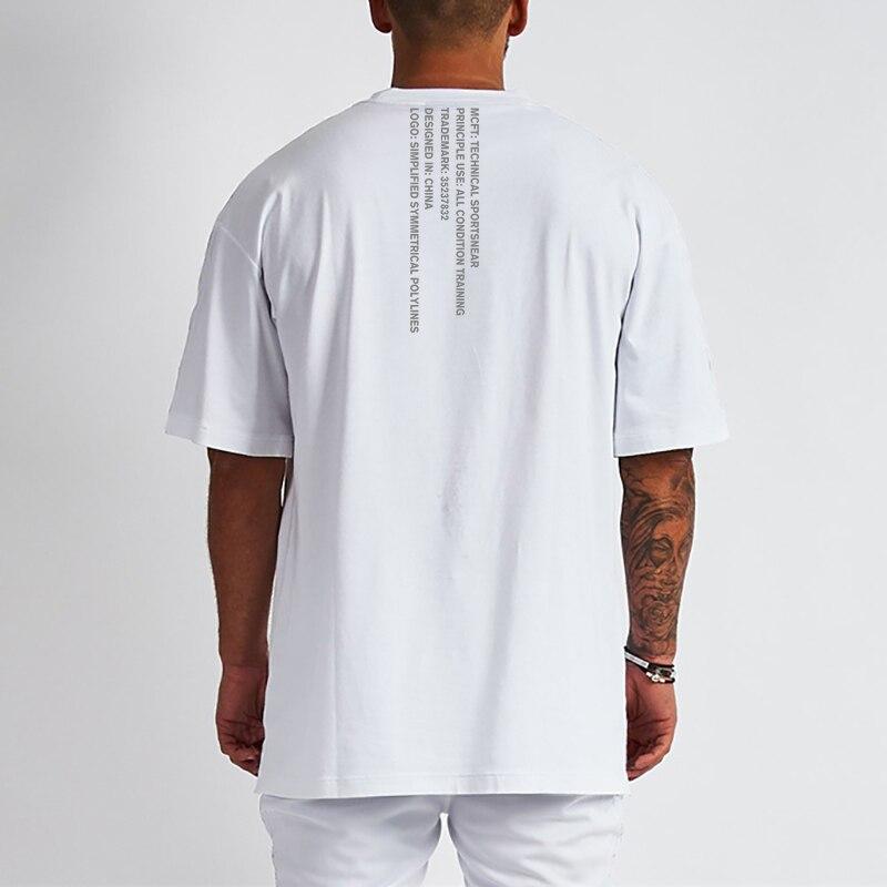 Muscleguys Hip-hop Men's Short-sleeved Tide Brand Top Summer Loose Cotton Clothes European and American Printing Ins Half-sleeve T-shirt
