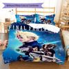 Final Fantasy Pattern Bedding Quilt Set Quilt Cover Pillowcase Home Decoration Gift (1 * duvet cover + 2 * pillowcase, without core)