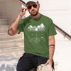 2026 New Model Unisex Summer Casual Crew Neck Tshirt With Mountain Comp Graphic Cotton Regular Fit Solid Color Unisex Clothing Comfor
