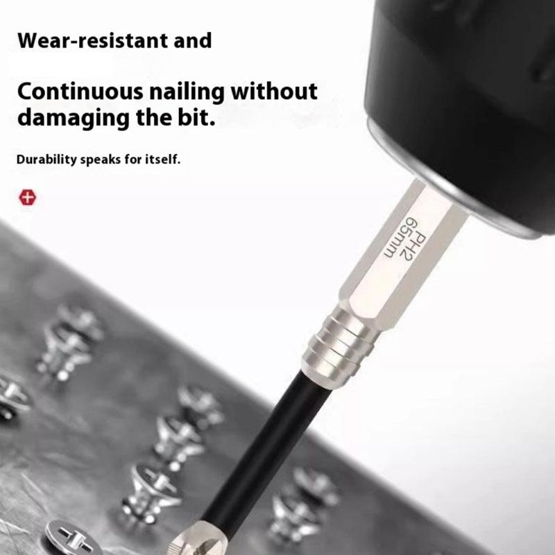 Magnetic Screwdriver Bit Set Steel 1/4inch Shank Electric Screwdriver Bit Crossed Head Impact Screw Driver Bit