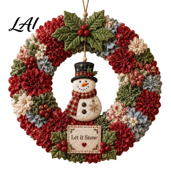 Baumstocher Kunstkranz DIY Weihnachts-Kit 3D Stoff Nikolaus Schneemann Elch Set Feiertags-Haustürdeko Bastelartikel Weihnachten