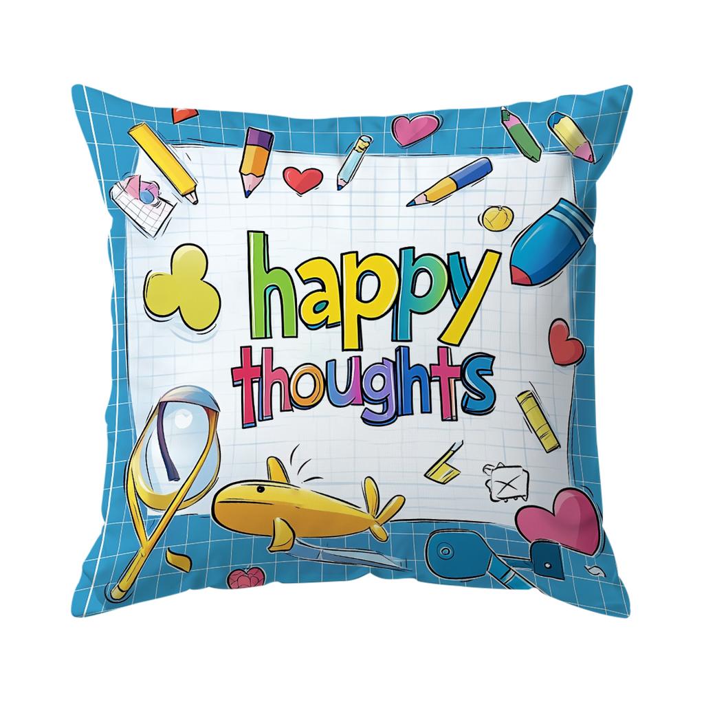 Pcs BacktoSchool Campus Themes Singlesided Printed Pillowcase Cushion Coversuitable For Living Roombedroomcar Decoration