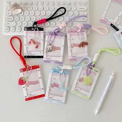 Soporte para Photocard Kpop con Llavero de Lazo Y2K Soporte para Photocard Kpop Llaveros con Encanto Kawaii para Tarjetas Fotográficas