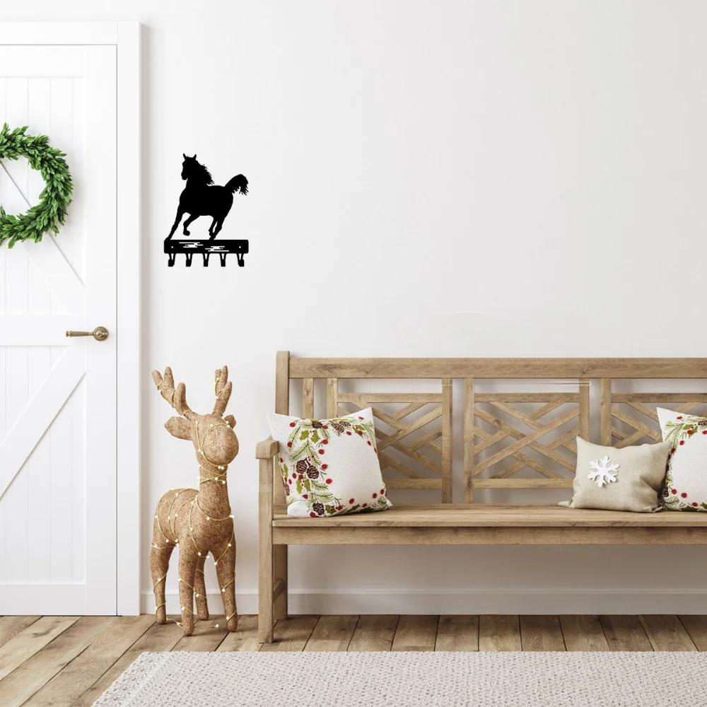 1 ks Nástěnný věšák Kovový přívěsek Věšák na klíče s koněm Kovový přívěsek na zeď Háček na nástěnný věšák na šaty Umělecké dílo