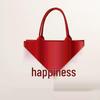 Large Red Felt Handbag: Joy & Prosperity Holiday Gift Bag for New Year and Christmas