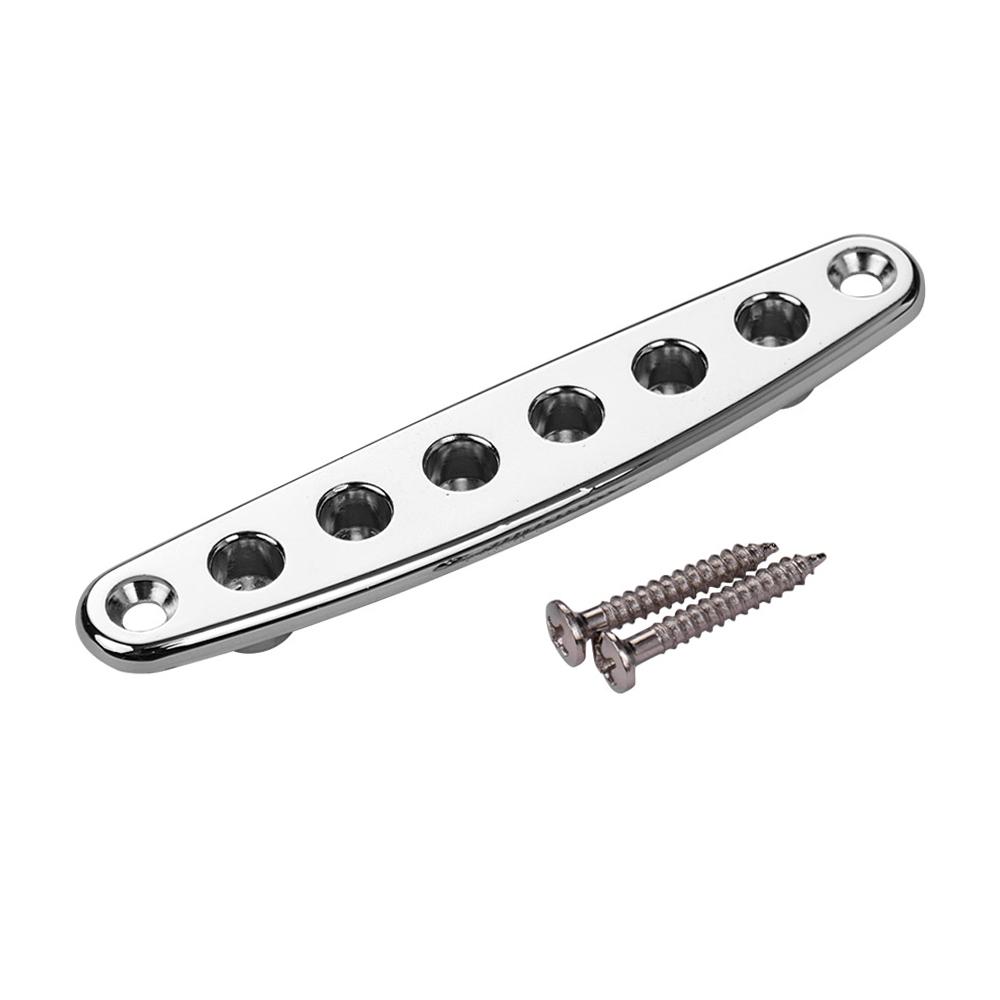 Ersatzteile für E-Gitarren: Metallbrücke, Saitenführung durch den Korpus, Hülsen, Buchsenplatte für Gitarren