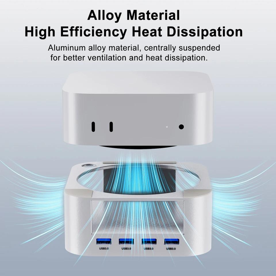 Mini Docking Station for 2024 Mac Mini M4 Computer USB Hub Desktop Stand USB Port Hub for Mac Mini M4 Pro PC Accessories