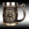600ML Cup Universal Danegeld Tankard Mug Viking Unique Design Mugs Stainless Steel Insert Resin Beer Cup Party Halloween Gift