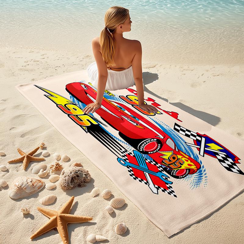 Lightning McQueen Beach Towel Outdoor Camping Beach Towel for Vacation Swim Outdoor Pool Absorbent Bath Towel