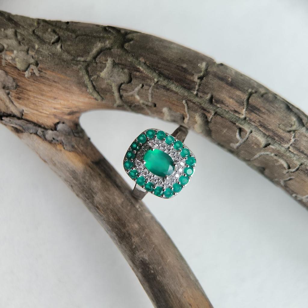 Серебряное кольцо с натуральным агатом 1.542ct, вес изделия 3,48 гр (2196297)