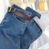 Women's 2025 High-Waist Straight Jeans: Velvet-Thickened, Slim-Fit, Nine-Point Harem Pants for Autumn/Winter