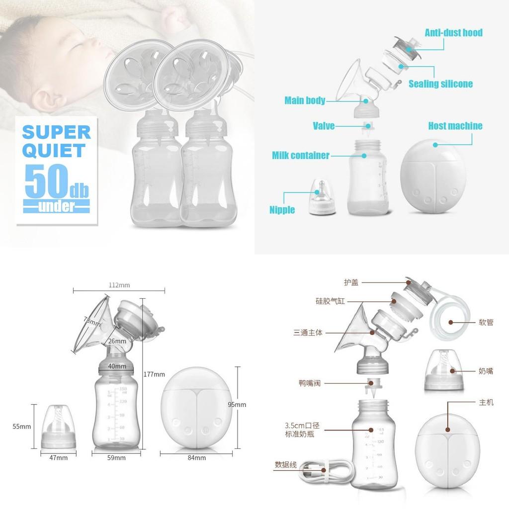 Double Electric Breast Pump With Silent Suction For Nursing Mothers