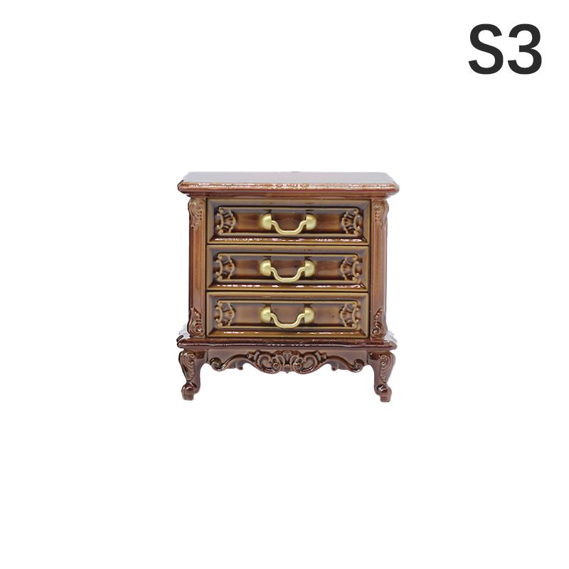 1Pc Dollhouse Furniture Ornaments Mini European Style Retro Cabinet Model