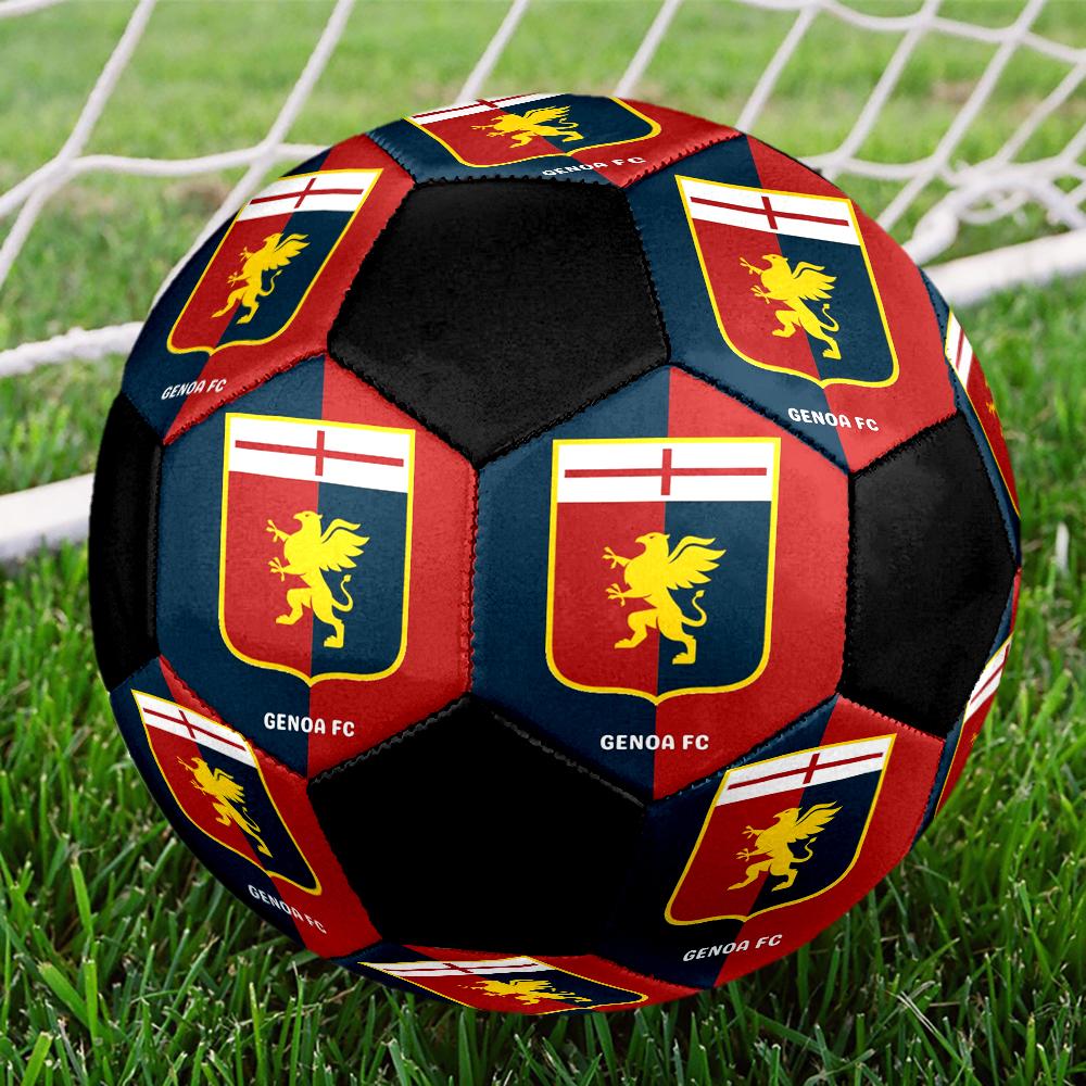Genoa CFC Indoor Soccer Ball Colorful Machine Stitched PVC Size 5 Team Training Competition Ready Durable High-Bounce Cool Sports Gift