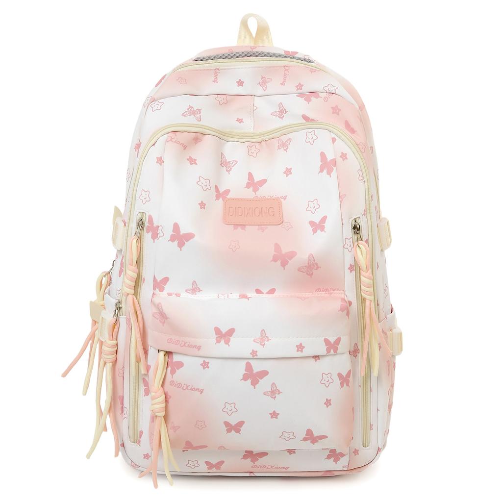 Schoolbag Japanese ins new high-value fresh and sweet butterfly star backpack junior high school students lightweight versatile backpack