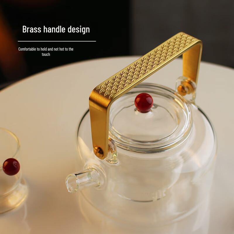 Auspicious Chinese Glass Tea Set Calendar Incense Holder Gift