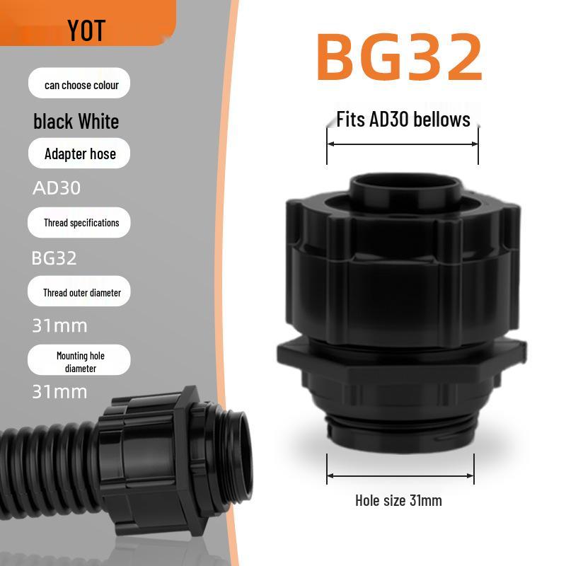 Raccordo dritto filettato a innesto rapido BG in Nylon PA66 per tubo corrugato