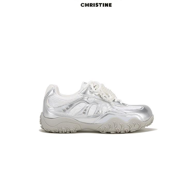 [Su Yinyin] The new color is here~ The inner height of the crescent moon is increased, lace pearl casual moral training shoes for women, Forrest Gump 