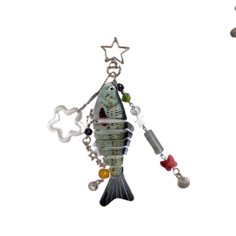 Bionic Design Artificial Fish Pendant Phone Lanyard Fish Bait Lanyard  Backpack