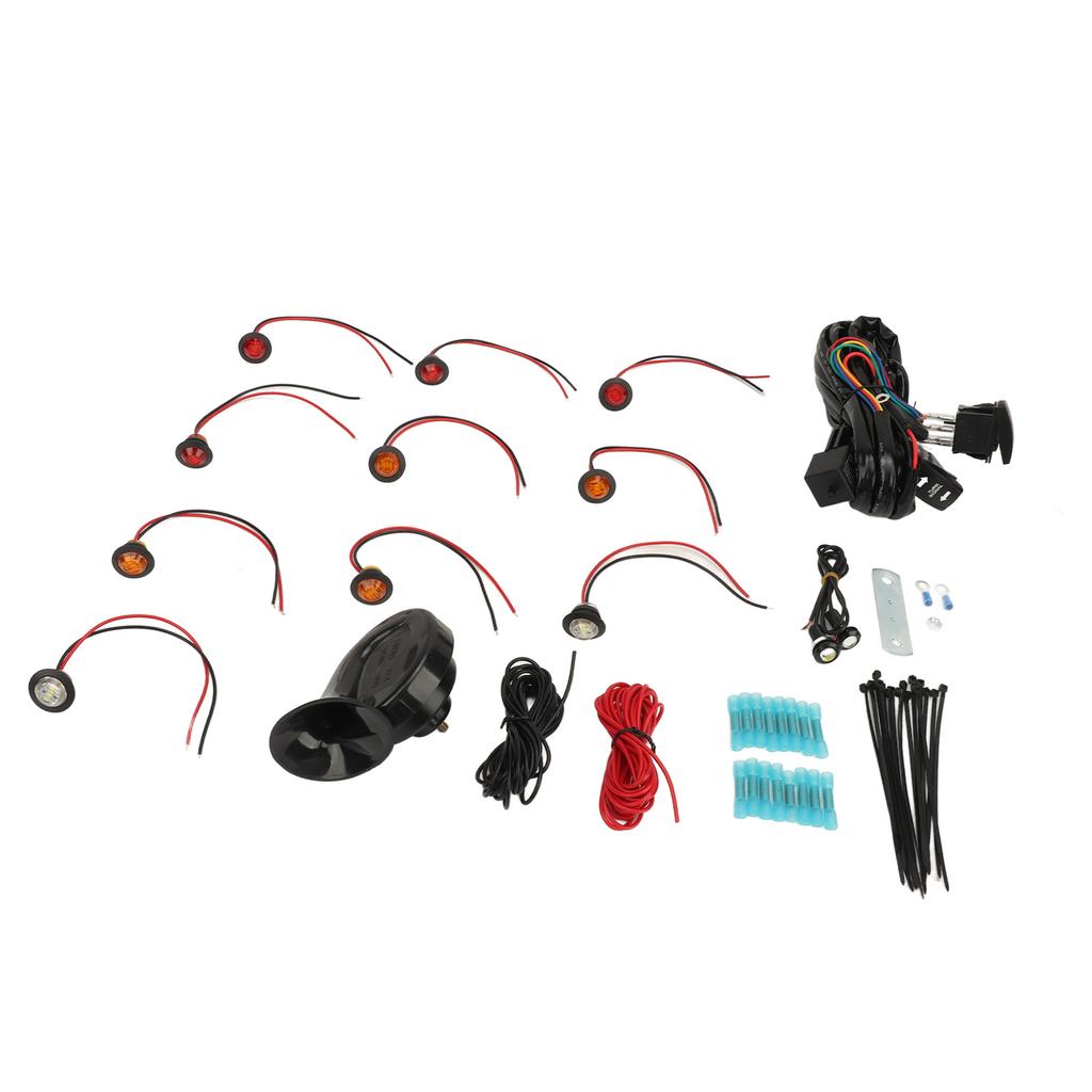 DC12V Turn Signal Horn Kit Universal Fit Street Legal Rocker Switch Kit for UTV ROV ATV Golf Cart
