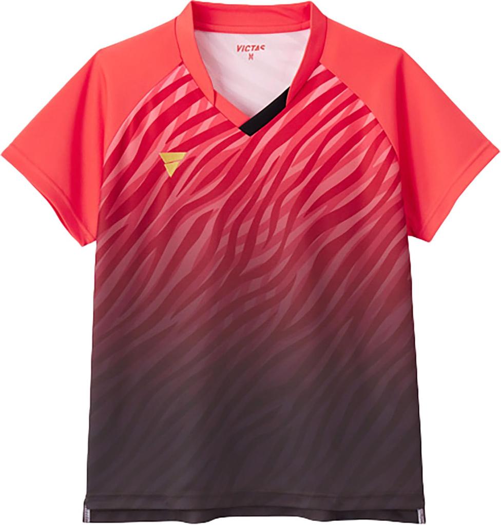 Victus Table Tennis Game Shirt JTTA Sizes 3XL V-LGS502, Certified, Moisture-Wicking, Quick-Drying, Women's, Red, 2XS-4XL, (512502)