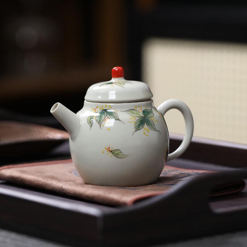 Hand-Painted Osmanthus Chinese Ceramic Teapot