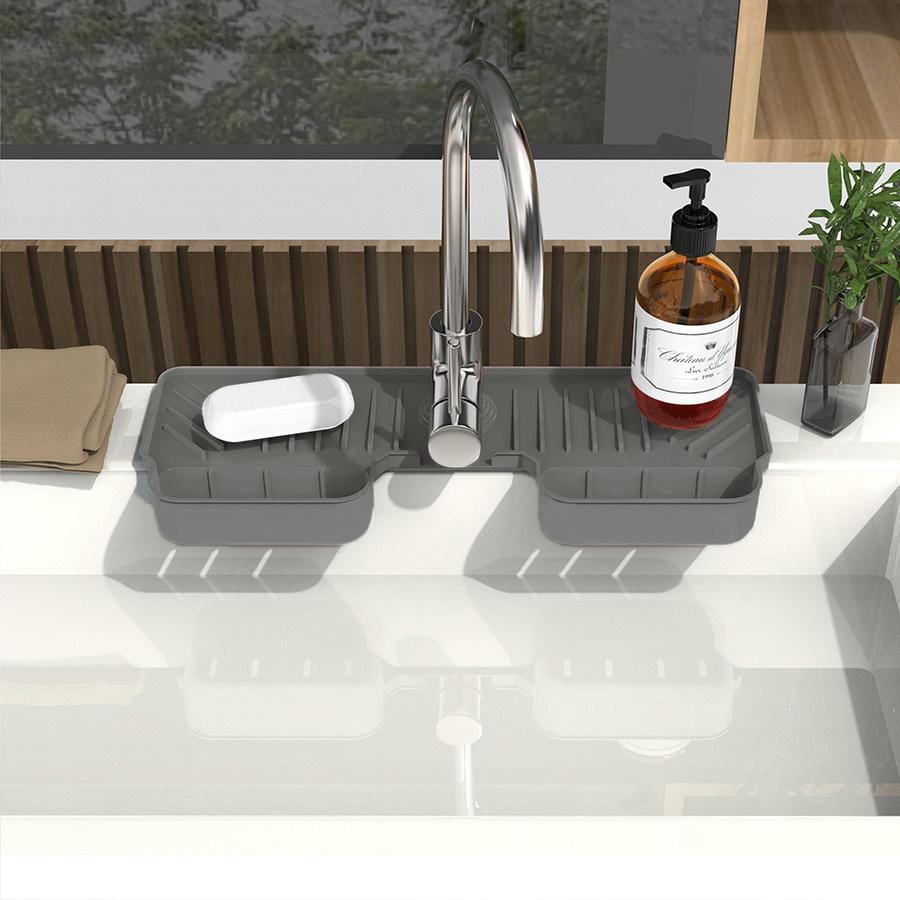 Thickened Faucet Splashproof Water Pad Version Silicone  Absorbent Pad Sink Anti-spray and Drain Water Retaining Pad For Kitchen