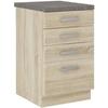 4-drawer Base Unit with Worktop - Sonoma Oak Decor - L 40 X D 51.6 X H 85 Cm - LASSEN