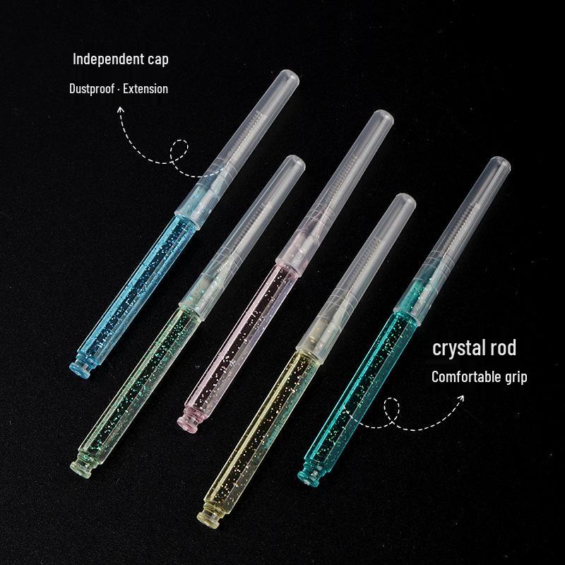Crystal Rod Interdental Brushes 10pcs - Portable Disposable Straight Brushes for Teeth & Eyebrows