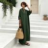 Beach Dress for Women Summer Maxi Women, V-Neck Casual Oversized Boho Long Elegant Dress, Sleeve Button Up Vacation Sundress with Pockets Lightweight