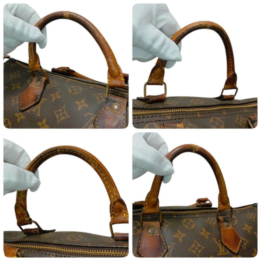 Louis Vuitton Monogram Speedy 30 Handbag  Mini Boston Bag  Brown  from  Japan