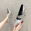 797378 Thin Heel Night Shoes 2026 Autumn New Shallow Mouth Pointed Rhinestone Word Belt Fashion Versatile Single Shoes