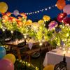 Solar LED Snow Lotus Simulation Flower Lawn Lamp Summer Garden Outdoor Wedding Holiday Home Patio Yard Decoration Party Lights
