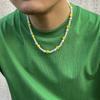 Vintage Imitation Pearl Smile Face Necklace For Men Women Punk Gothic Hiphop Zircon Beads Chain Trendy Neck Accessories Gift