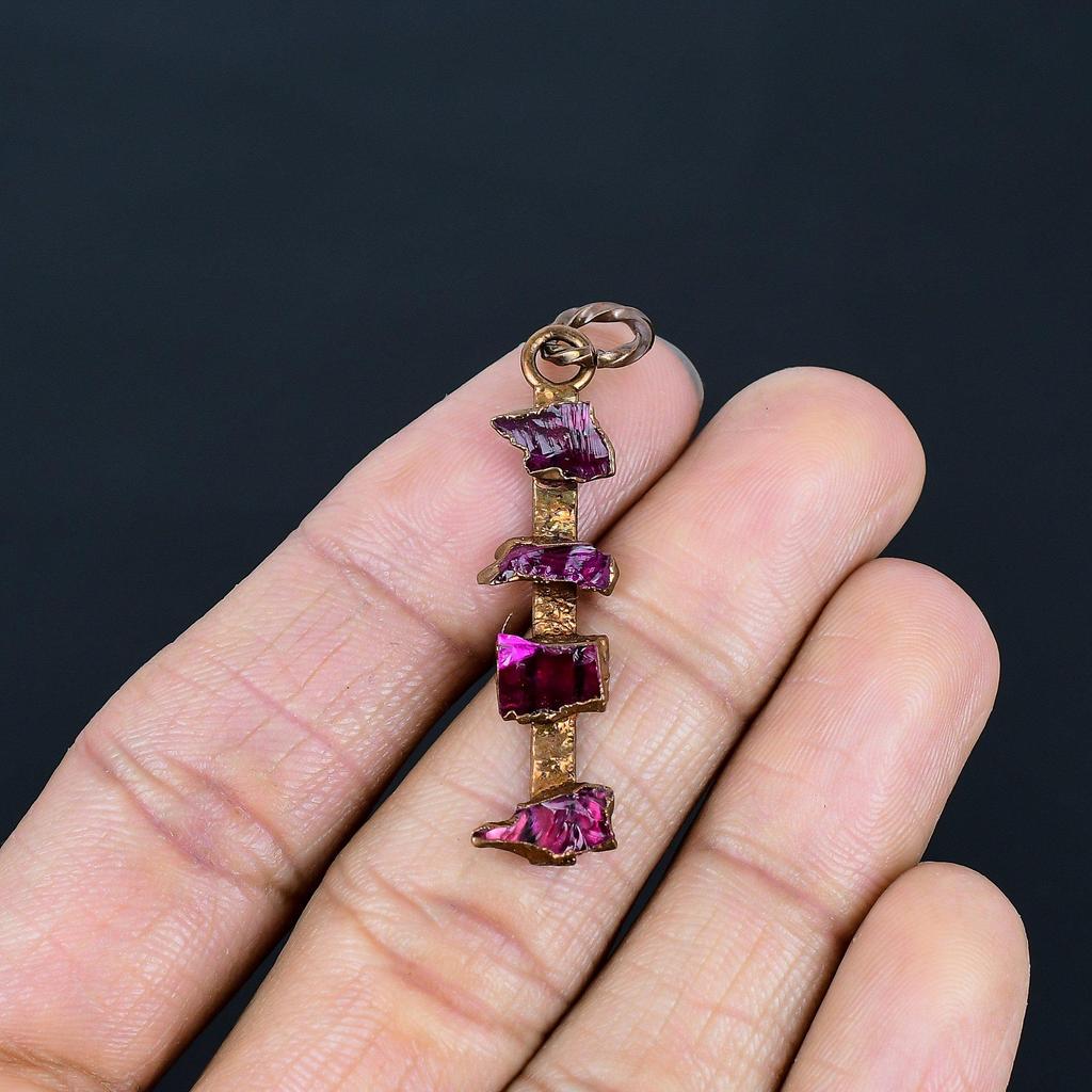 Pink Tourmaline Electroformed Pendant, Handmade Gemstone Pendant Jewelry, Gifts For Wife Brand New Pendant