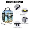 Wilds Kratts Lunch Bag  School Lunch Box For Men Vintage Print Thermal Lunch Bags Oxford Portable Zipper Cooler Bag