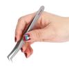 Stainless Steel Eyelash Grafting Tweezers Eyelash Extension Tweezers Accessory Silver