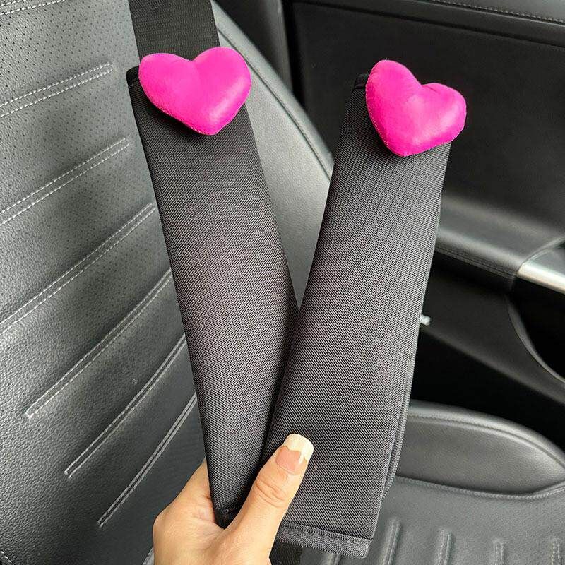 Car Seatbelt Shoulder Pad with Girly Bowknot, Universal for All Seasons, Anti-Neck Strain, Car Decoration for Girls