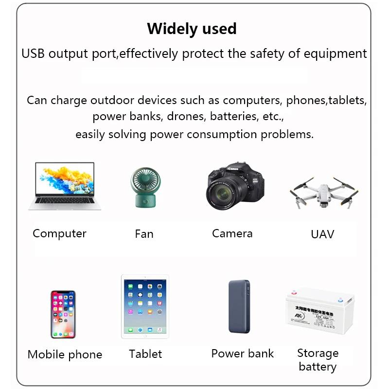 6V 12W Portable Solar Panel with USB USB-C Ports Folding Solar Cells Charging for Cell Phone Power Bank Outdoor Camping Hiking 4