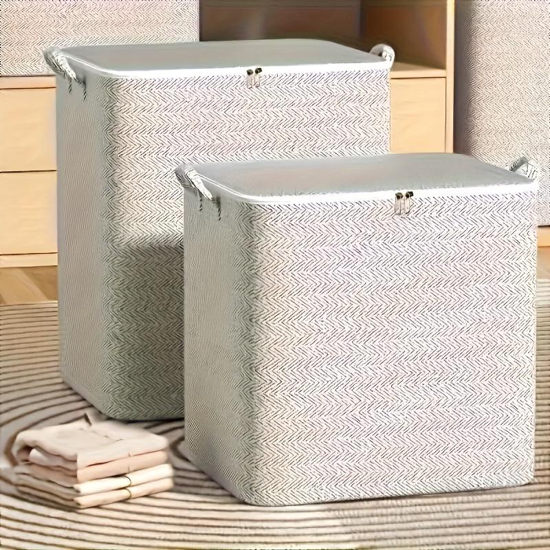 Scatola portaoggetti pieghevole di grandi dimensioni, organizer in tessuto resistente con design a coperchio ribaltabile