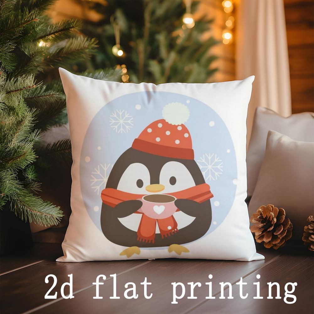 Home Decor Christmas-themed Cute Animal & Pattern Pillows Pattern Cushion Cover Suitable for Sofa Bedroom Car Pillow Cover