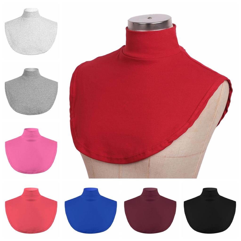 Women Girls Turtleneck Collar Detachable Cotton Fake Mock Neck Blouse ...
