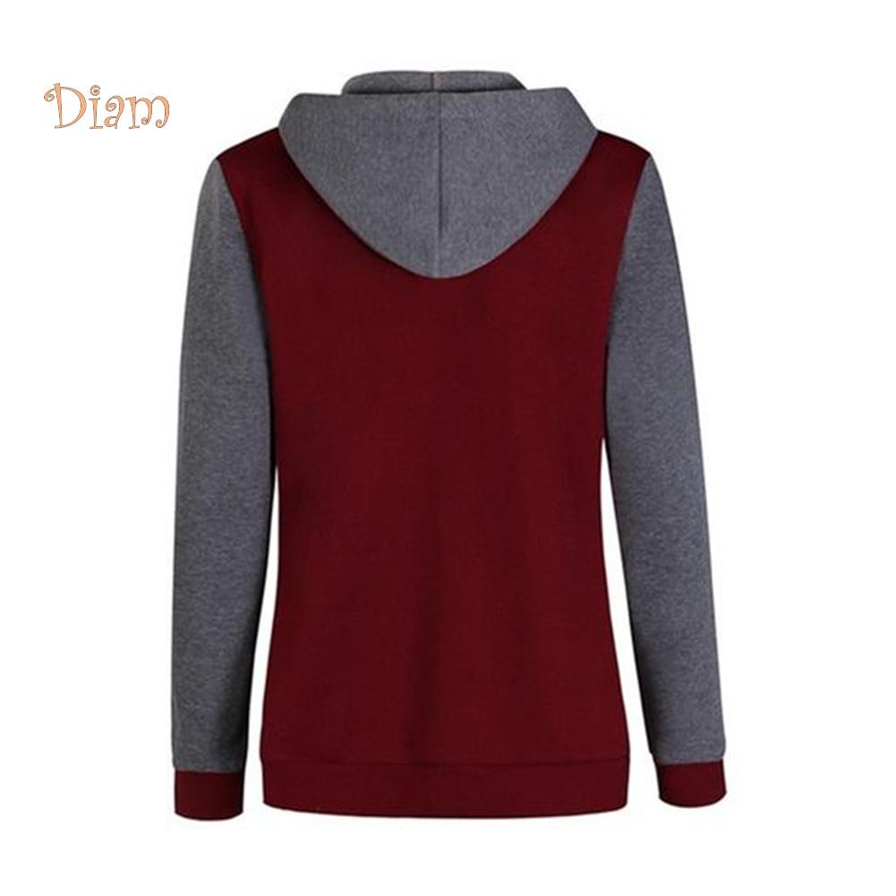 VANA WOMEN's WEAR Winter Color Block Long Sleeve Jacket Button Hooded Drawstring Coat