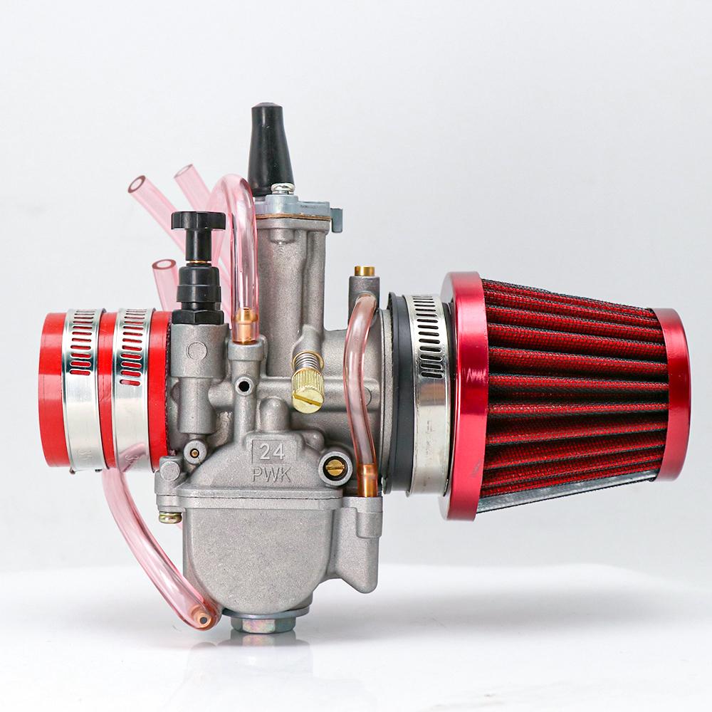 Alconstar- 21 24 26 28 30 32 34mm Keihin PWK Carburetor with Air Filter 2/4T Carb Fit Motorcycle Motocross Dit Pit Bike Moped CB