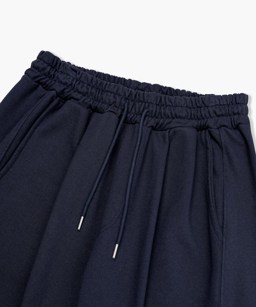 PSSHOPPER Curved Washed Wide Sweatpants [Navy]