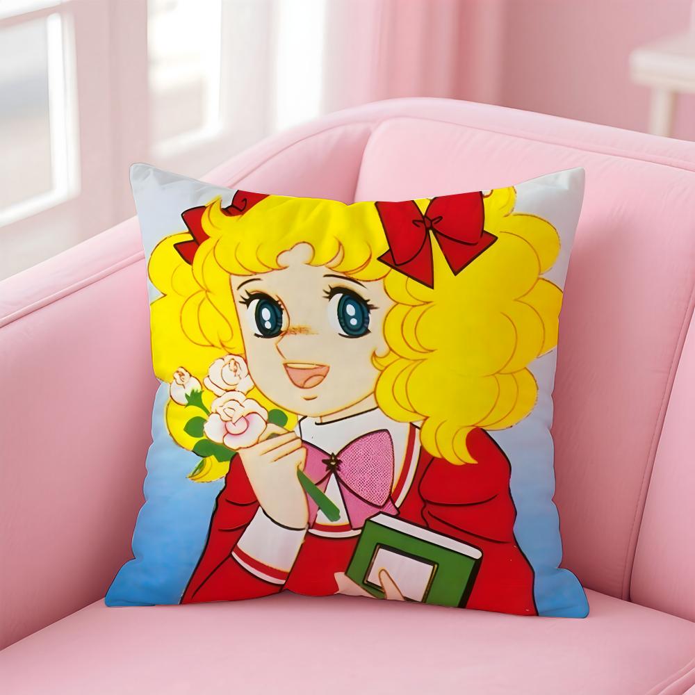 anime Candy Candy Cushion Cover Comfortable Reversible Pillow Cover Ideal for Car Sofa Bedroom & Beyond 12x12Inch