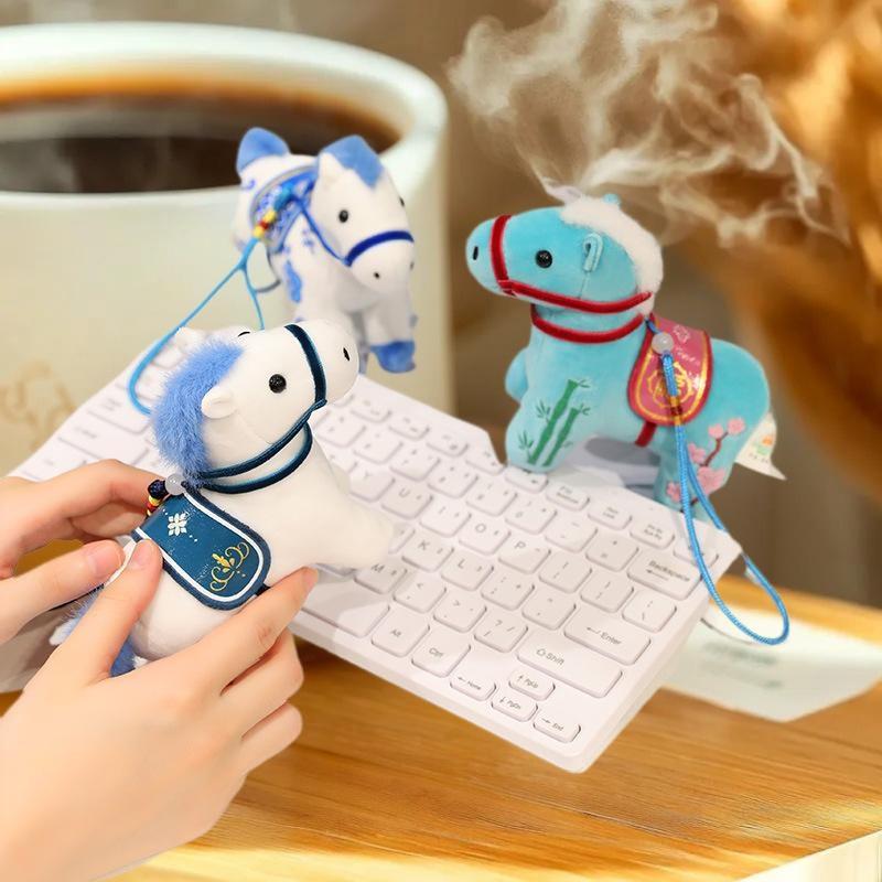 1 Piece 2026 Year Of The Horse Mascot Plush Toy Pendant Soft Realistic New Born Gifts Pony Doll Home Decoration Ornament