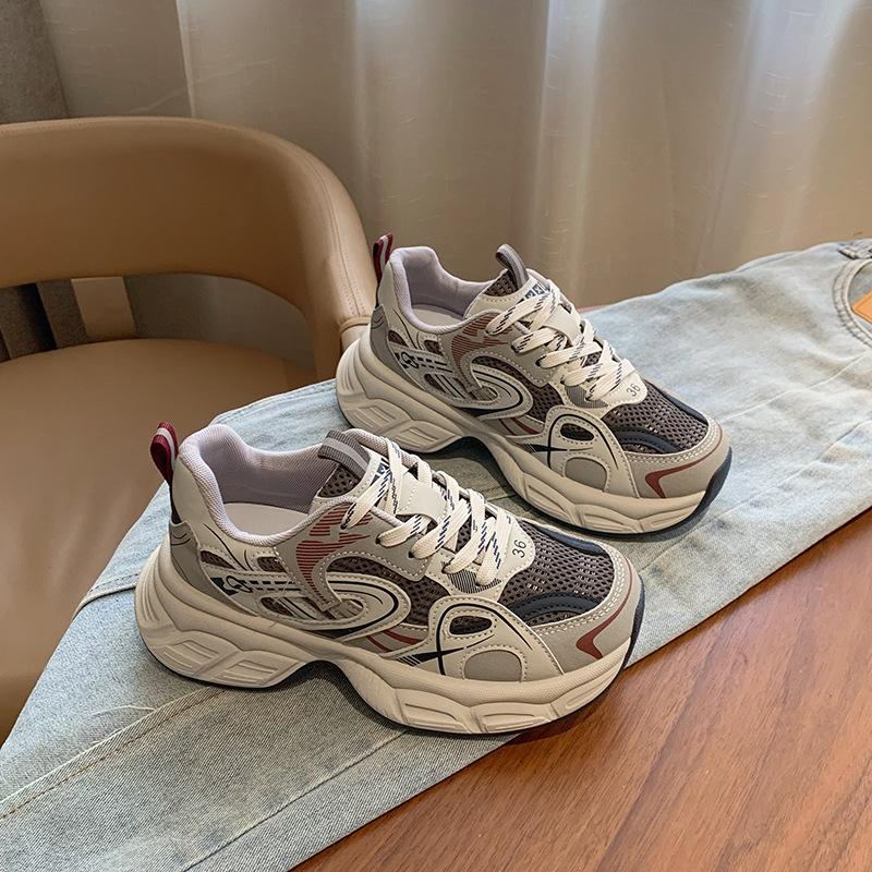 Breathable Daddy Shoes Women's Platform 2025 Spring New Lightweight Comfortable Fashion Versatile Explosive Casual Sneakers Women
