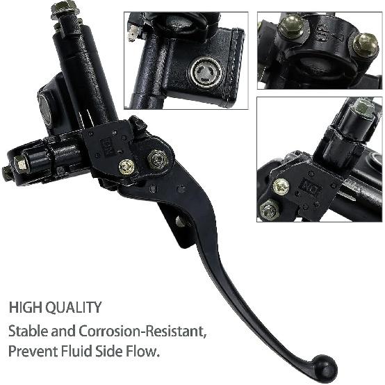 7/8'' Left Hydraulic Brake Master Cylinder Lever Pump Replace for 50cc 70cc 90cc 110cc 125cc 150c 200cc 250cc ATV Quad Moped Motorcycle Pit Bike Dirt