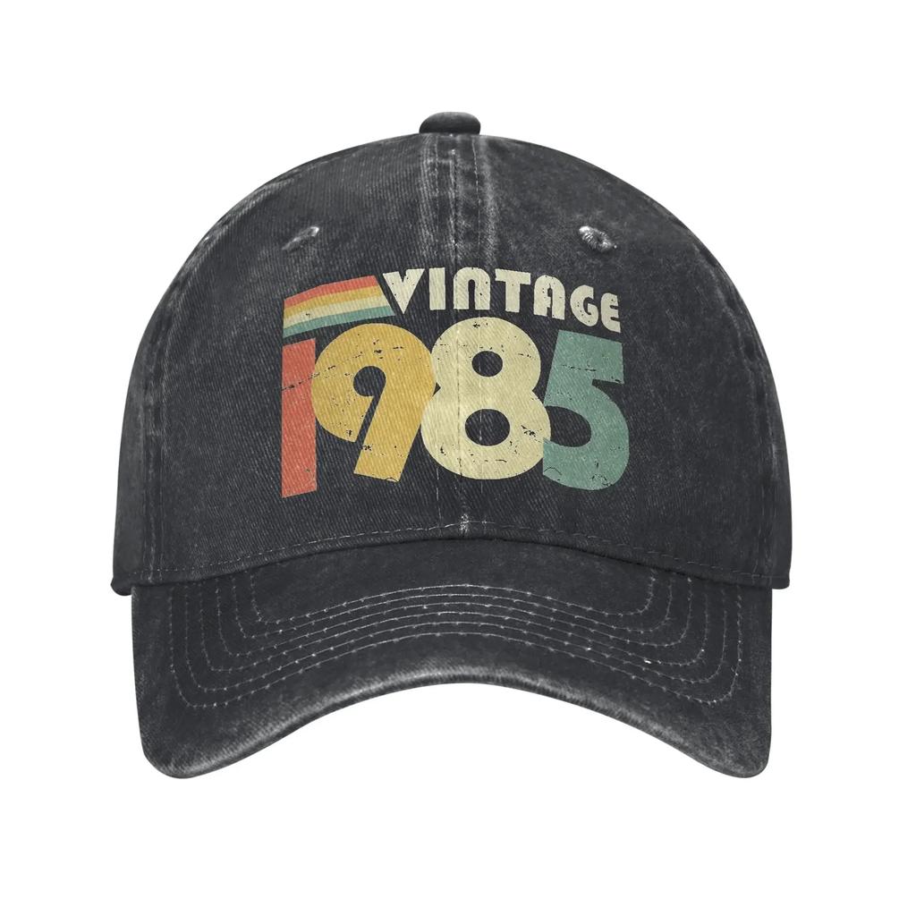 Vintage 1985 40th Birthday Gift Distressed Design Baseball Cap Unisex Women Distressed Cotton Snapback Running Caps Hat